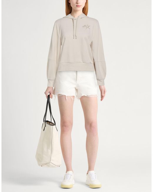 ARMANI EXCHANGE White Sweatshirt Cotton, Elastane
