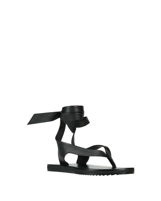 A.Emery Black Thong Sandal Leather