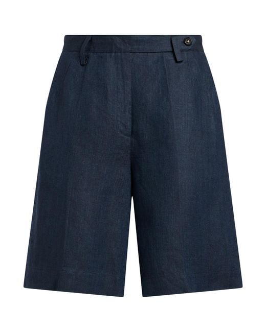 Massimo Alba Blue Midnight Shorts & Bermuda Shorts Linen