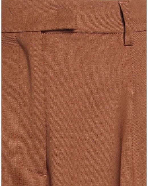 PT Torino Brown Camel Pants Virgin Wool, Elastane