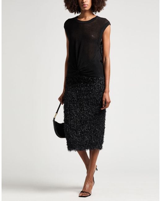 Alysi Black Midi Skirts