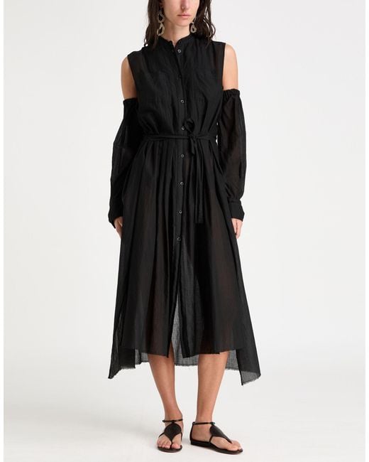 Masnada Black Midi Dress Cotton