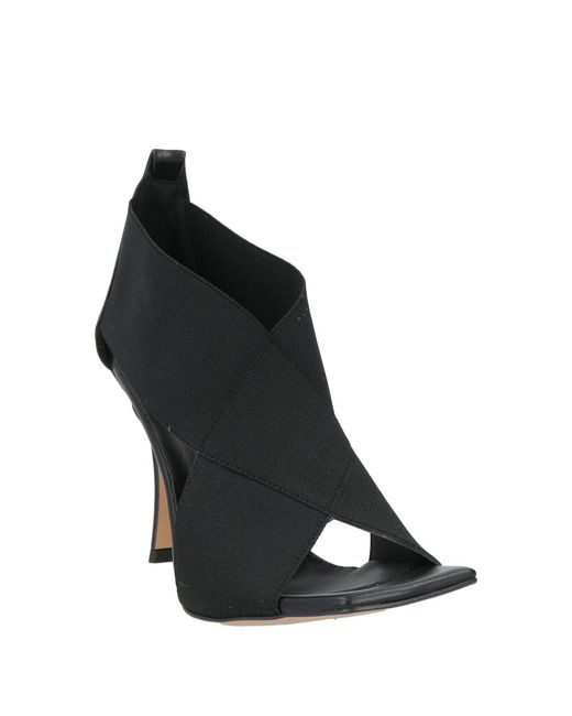 Ovyè Black Sandals Leather, Elastic Fibres