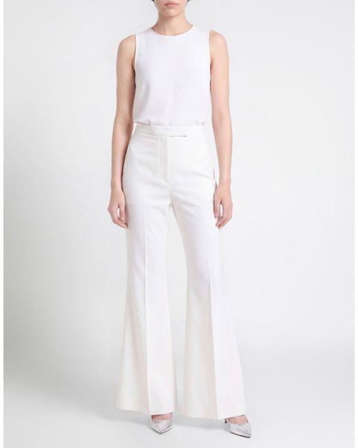 Lardini White Ivory Pants Wool, Elastane