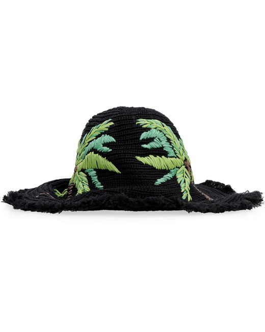 Cappello in paglia a tesa largaPalm Angels in Materiale sintetico da Uomo  colore Nero | Lyst