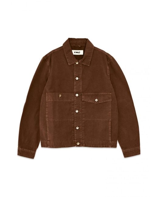 YMC Pinkley Organic Cotton Ripstop Jacket Brown for Men | Lyst