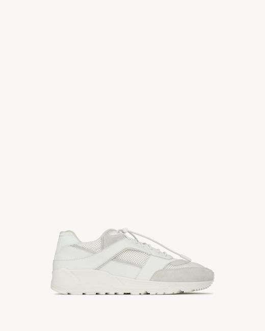 Saint Laurent White "Bump" Suede Leather Sneakers for men