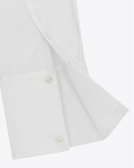 Saint Laurent White Pleated Shirt for men