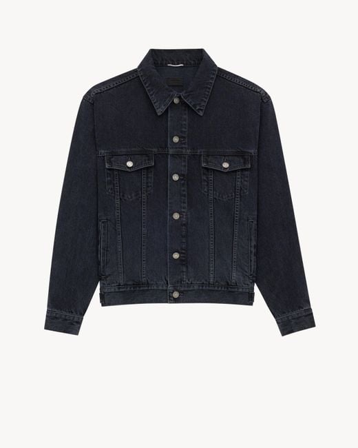 メンズ Saint Laurent Saint Laone Sizerent トラッカージャケット（フレンチ ブラックデニム） Blue