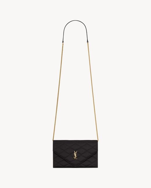 Saint Laurent White Paris Chain Wallet