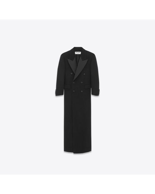 Saint Laurent Black Extra-long Tuxedo Coat for men