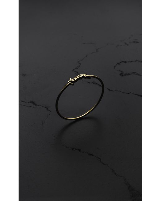 Bracciale Bangle Con Cerniera Cassandre di Saint Laurent in Black