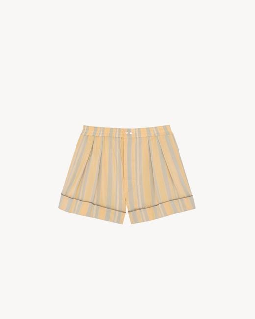 Saint Laurent Natural Pajama Shorts for men