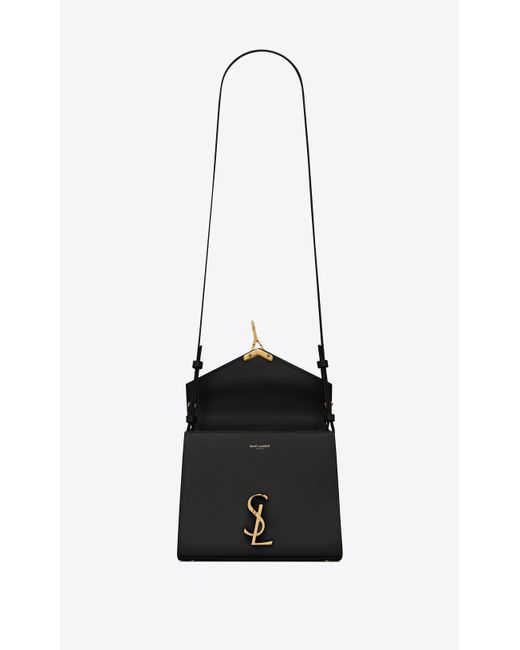 Saint Laurent Black Cassandra Mini Top Handle Bag