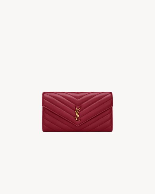 Saint Laurent Red Cassandre Large Flap Wallet