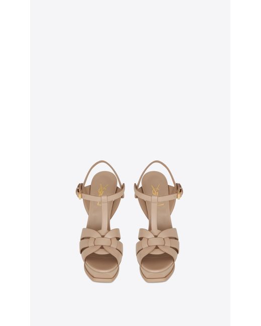 Tribute platform sandals in smooth leather hot sale