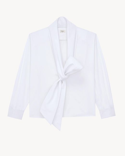 Saint Laurent White Lavallière Shirt
