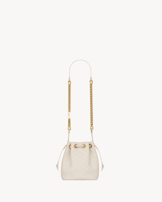 Saint Laurent Natural Cassandre Bucket Bag
