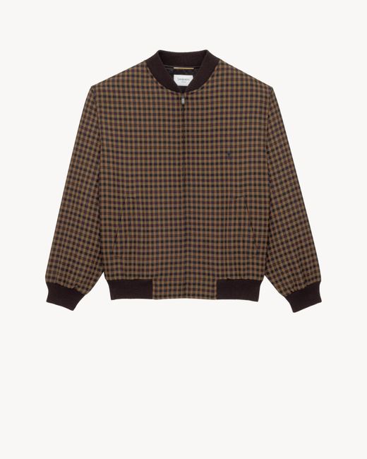 Saint Laurent Brown Saint Laone Sizerent Cassandre Bomber Jacket