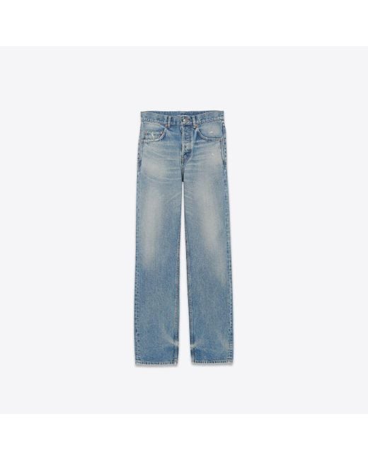 Saint Laurent Lange baggy-jeans aus denim in Blue für Herren