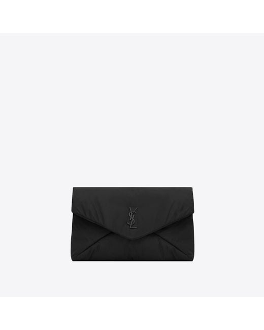 Saint Laurent Black Cassandre Large Envelope Pouch for men