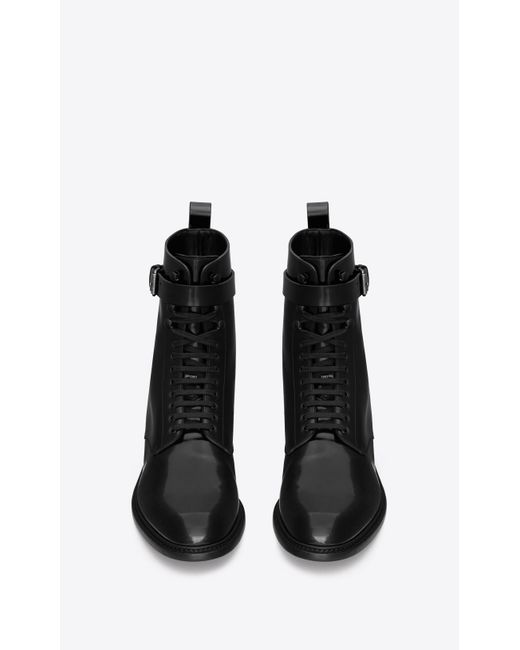 Saint Laurent Army Laced Boots in White for Men Lyst