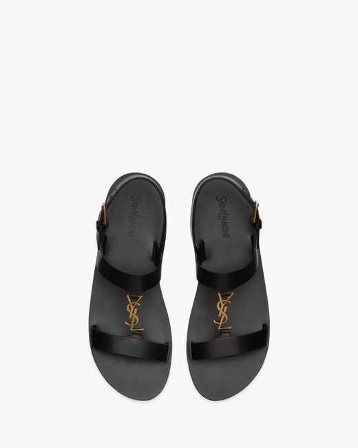 Saint Laurent Black Cassandre Sandals for men