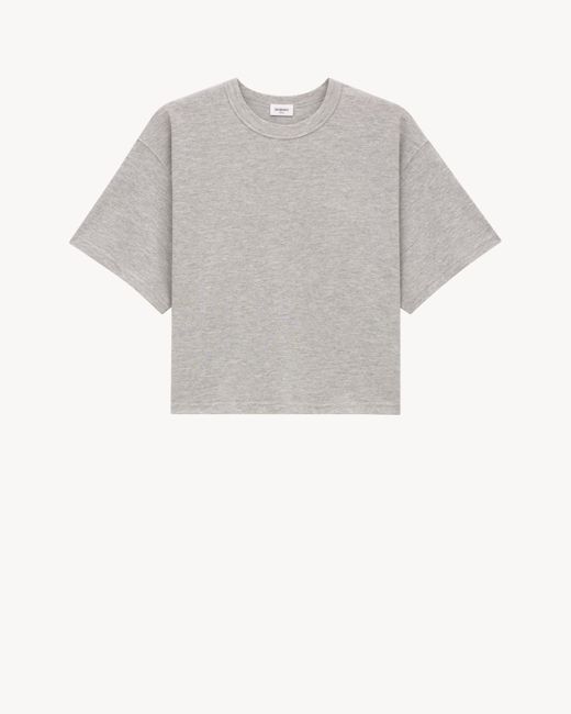 T-Shirt Cassandre di Saint Laurent in Gray