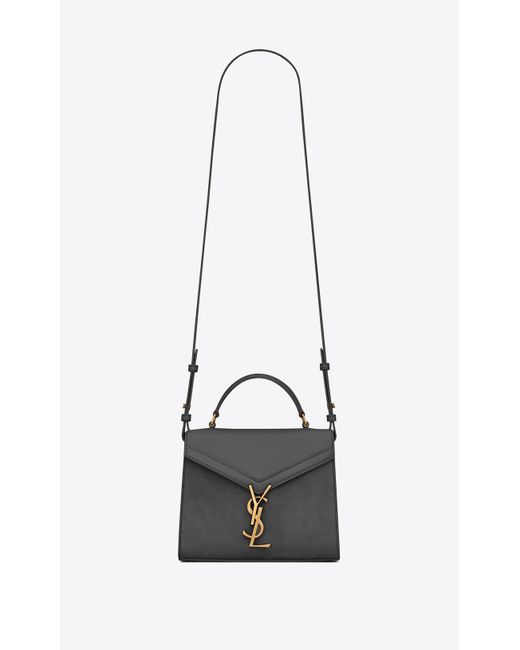 Saint Laurent Cassandra Mini Top Handle In Box Leather And Suede in ...