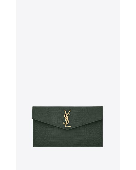 saint laurent uptown pouch in shiny smooth leather