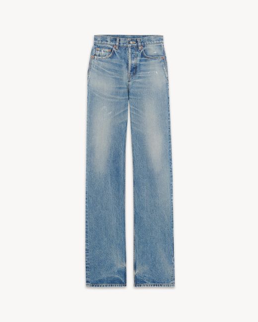 Saint Laurent ロングストレート ジーンズ(シャーロットブルーデニム） ブルー Blue
