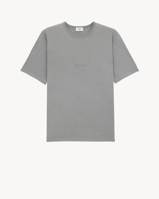 メンズ Saint Laurent Saint Laone Sizerent Tシャツ グリ Gray
