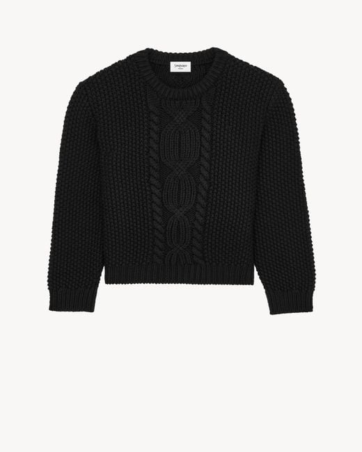 Saint Laurent Black Crewneck Sweater for men