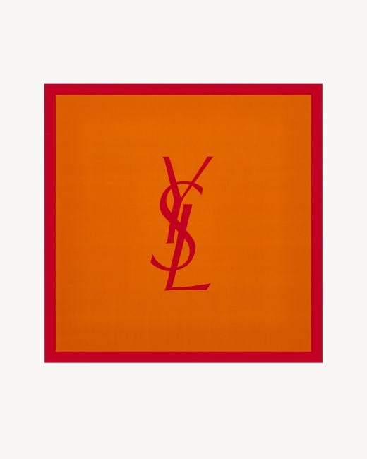 Sciarpa Quadrata Cassandre di Saint Laurent in Orange