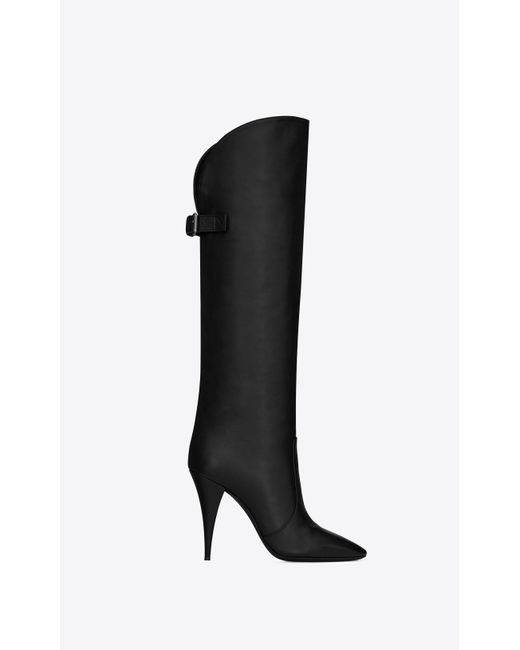 Saint Laurent Harper Boots In Smooth Leather in Black - Lyst