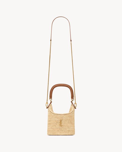 Gaby Bucket En Cuir Raphia Saint Laurent en coloris Natural