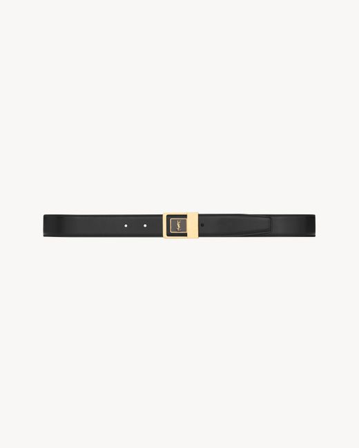 Saint Laurent メンズ ホワイト Saint Laone Sizerent La 66 ベルト（スムースレザー）