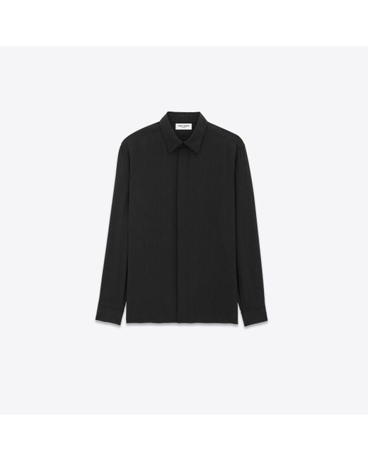 Saint Laurent Hemd aus piqué schwarz in Black für Herren