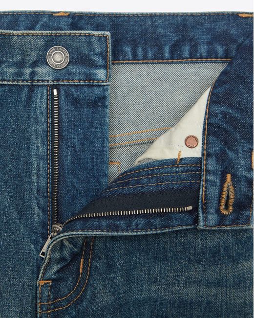 Saint Laurent Clyde Jeans In August Blue Denim