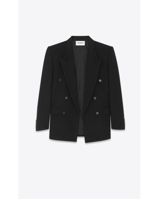 Saint Laurent Black Oversized Jacket In Wool Cashmere