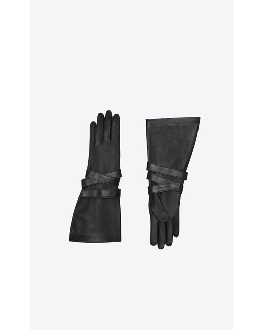 Saint Laurent Black Aviator Gloves