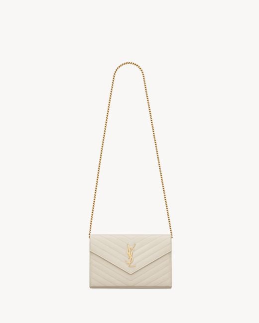 Saint Laurent Natural Classic Cassandre Chain Wallet