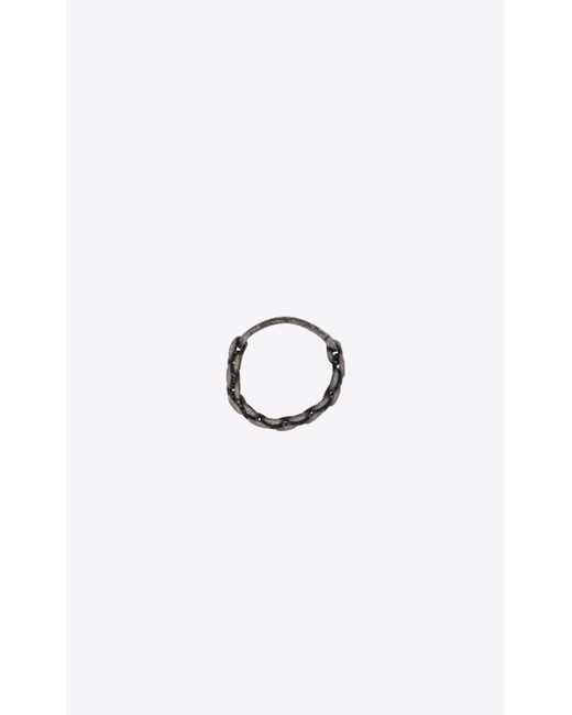 Saint Laurent Black Id Plaque Ring In Metal