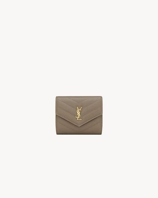 Saint Laurent White Cassandre Multi-Fold Wallet