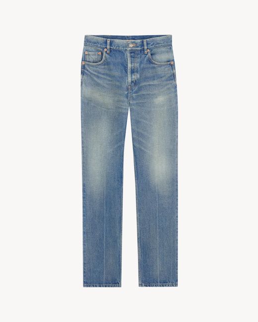 Saint Laurent Blue Mid-Rise Straight Jeans