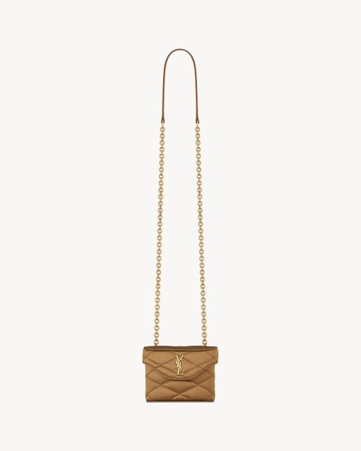 Saint Laurent Brown June Micro Box Bag Aus Satin