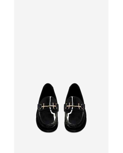 Saint Laurent Le Loafer Penny Slippers In Patent Leather in Black for ...