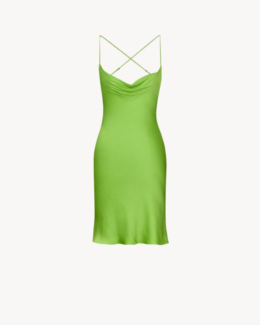 Saint Laurent Green Backless Cowl Dress