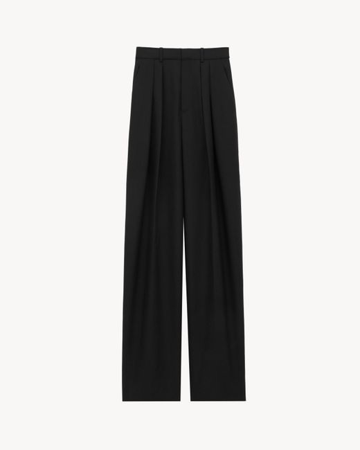 Saint Laurent ワイドパンツ（ウールキャンバス） ブラック Black