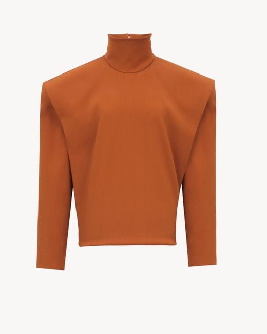 Top Boxy di Saint Laurent in Brown
